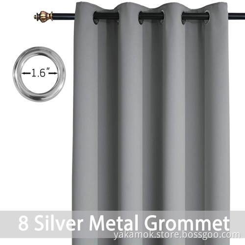 63 Inch Long Grey Blackout Curtains